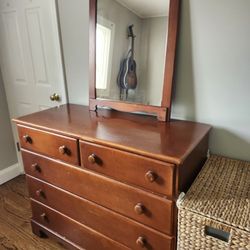 Big Wood Dresser With Mirror