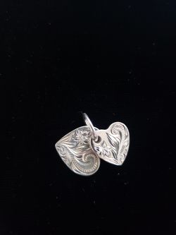 Hawaiian Double Heart Sterling Silver Pendant
