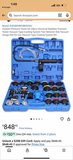 Radiator Cooling System Pressure Tester & Vacuum Refill Kit – 28 Piece