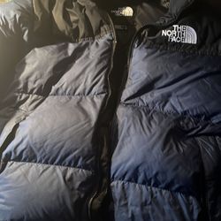 Navy Blue and black north face 700 puffer