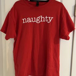 Naughty Red Short Sleeve Tshirt Men’s sz. L 