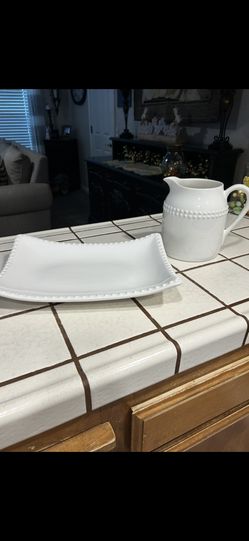 White Pitcher & Tray! 