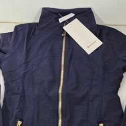Navy Blue Lululemon Jacket Gold Zipper - Size 4 