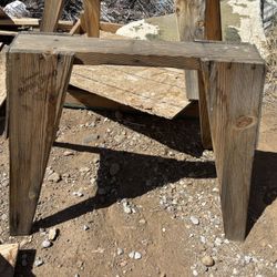 3 Wooden Sawhorses 24” 32”