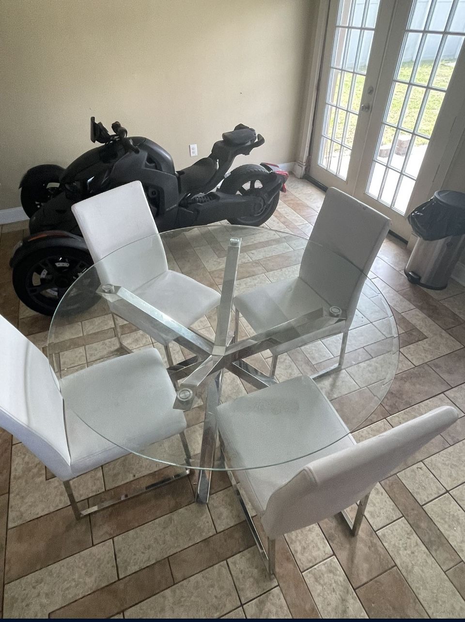 Glass Table And Chairs $300