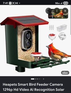 Heapets Smart Bird Feeder with Camera Solar