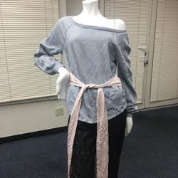 Victoria Secret Gray & pink Bow Sweater - Size Medium