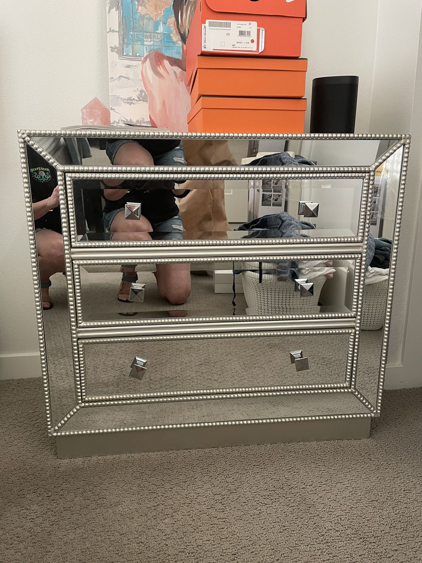 Beautiful Large Mirrored Night Stands (2) 