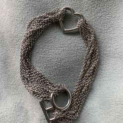 Sterling Multi Strand Heart Bracelet