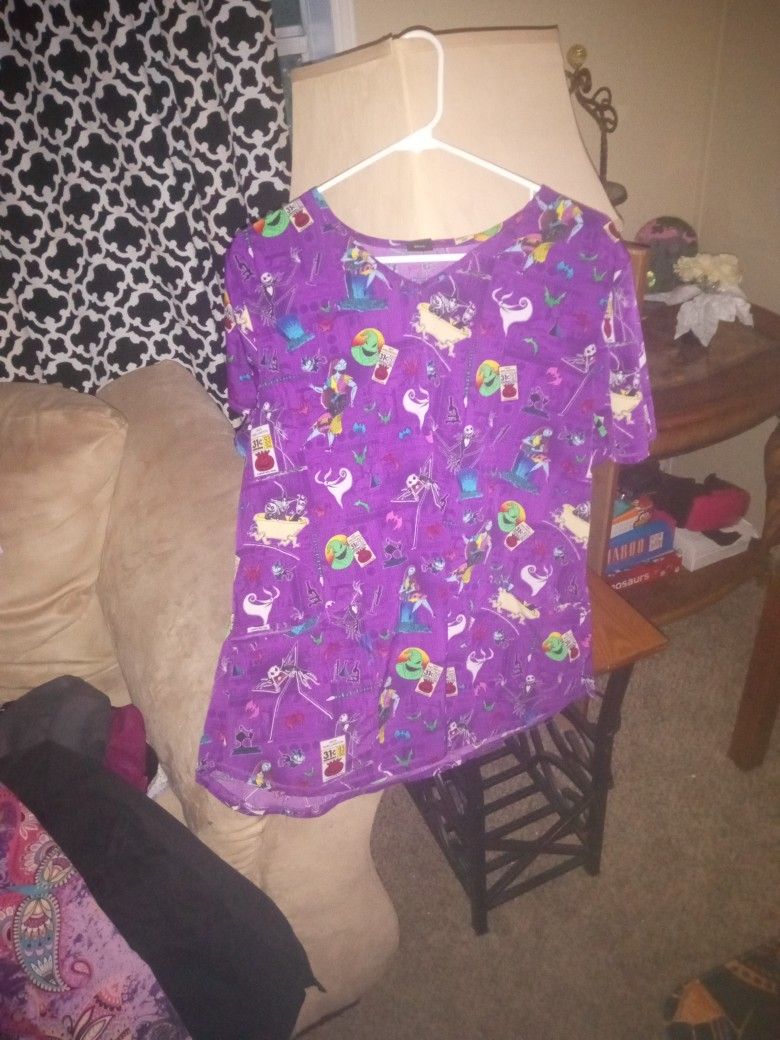 The Nightmare Before Christmas Scrub Top