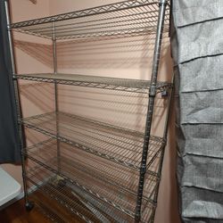 6 Tier Steel Shelf With Wheels And Organizer