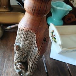 Wood Candle Holder, Vintage