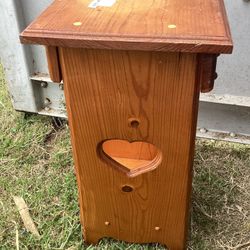 Item 1206. Heart Pine Wood Pedestal/Toilet Paper Storage