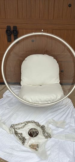 Hanging Bubble Chair with Cushions and Hardware