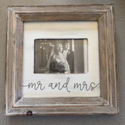 Mr And Mrs Wooden Picture Frame