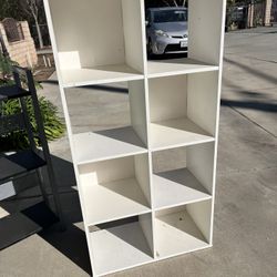 White cube storage shelf