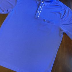 Callaway Men’s Golf Polo Shirt Blue Textured Performance Size Large XXL Pocket
