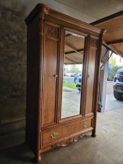 Vintage Stanley Furniture Armoire – Restored, Solid Wood
