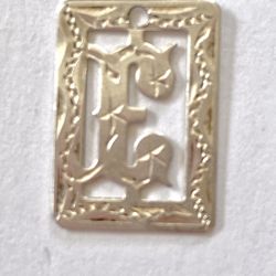 Stering Silver Pendant Letter E