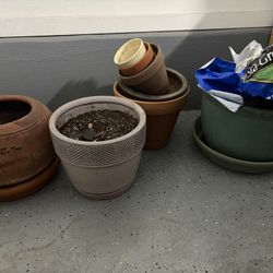 Plant Pots - Lot Of Clay / Terracotta Potters 
