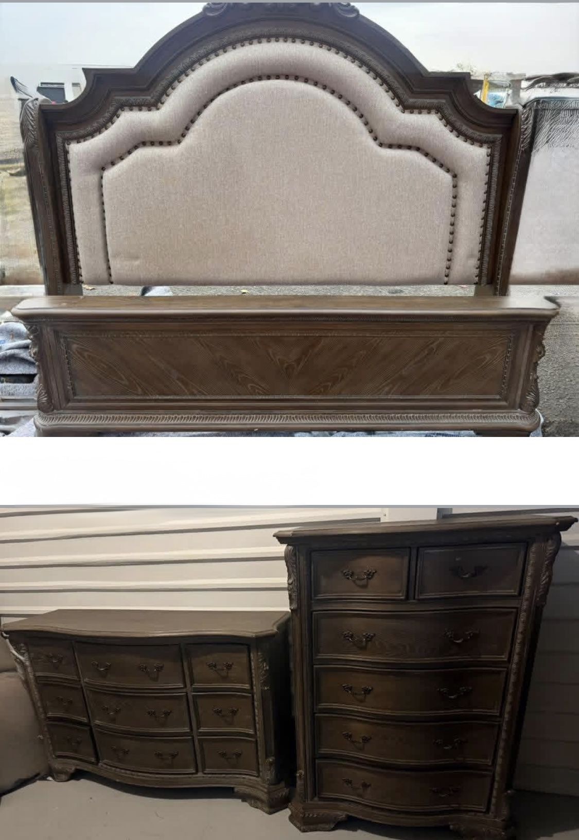 5PC KING Bedroom SetW/Beauty Rest Mattress ( PLEASE READ AD)- DELIVERY AVAILABLE