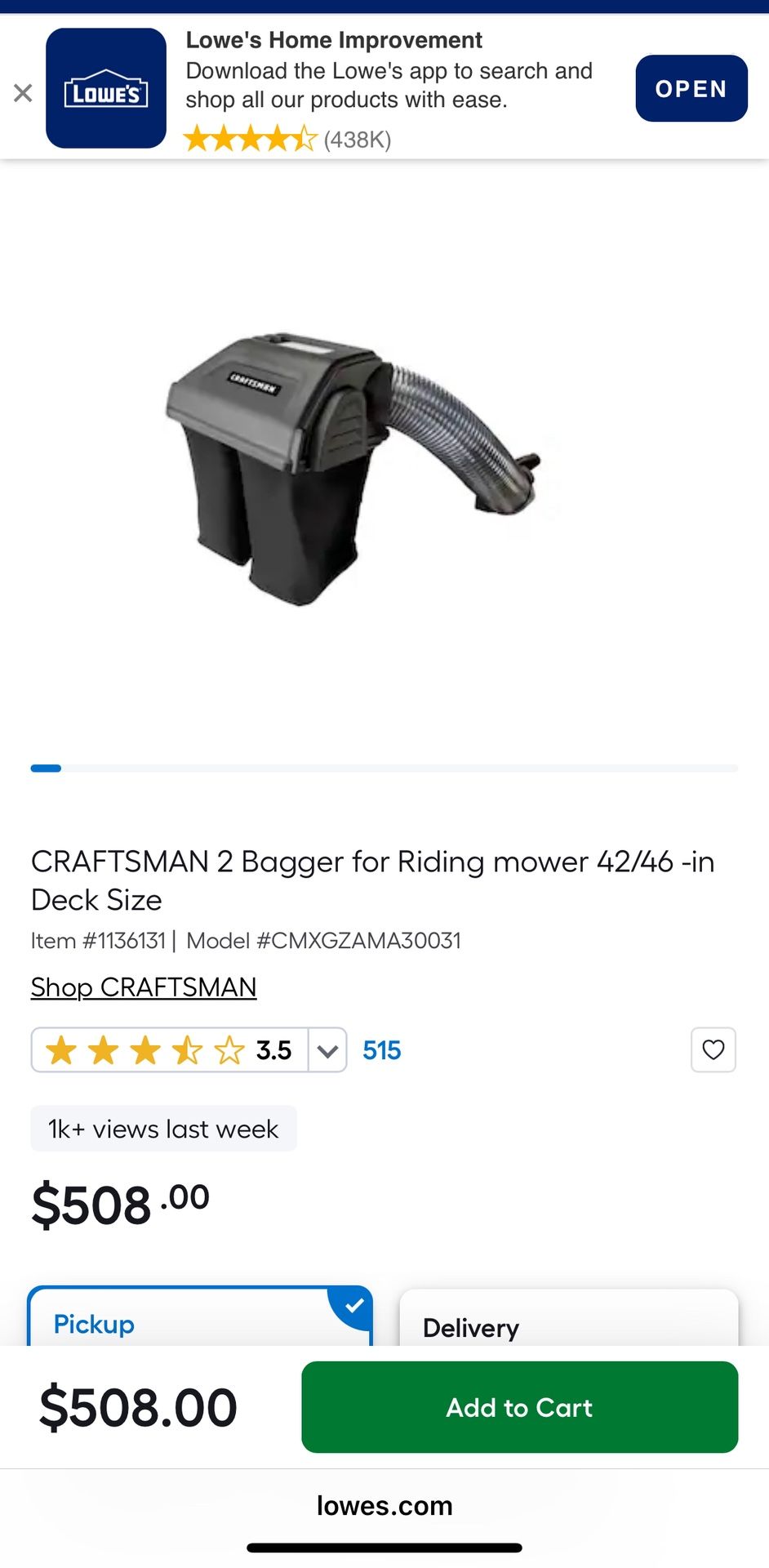 CRAFTSMAN 2 Bagger for Riding mower