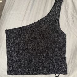 Shiny One Side Shoulder Top