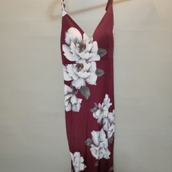 Floral burgundy party dress