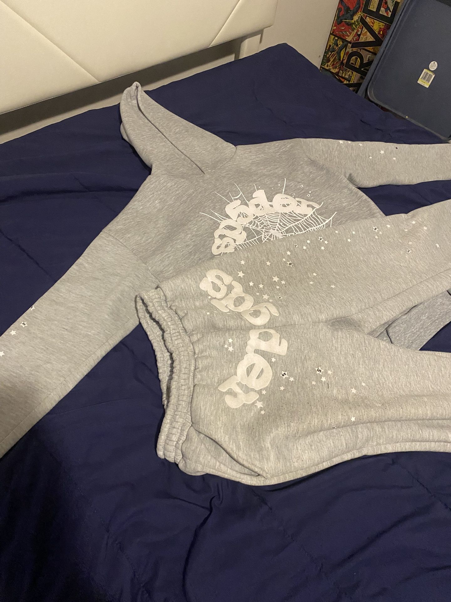 Sp5der Hoodie And Sp5der Pants Set