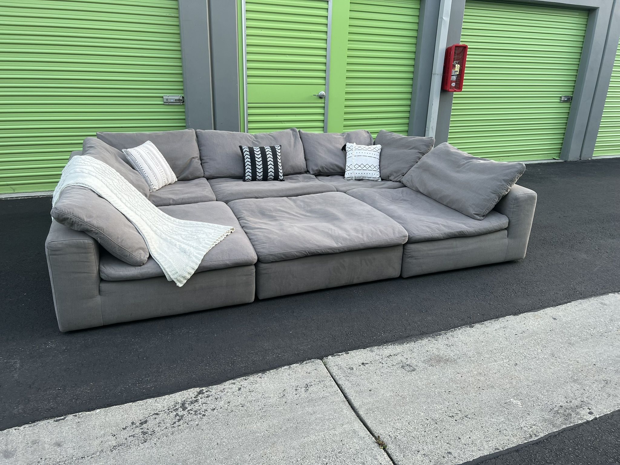 Grey Feathers Cloud Sectional Couch