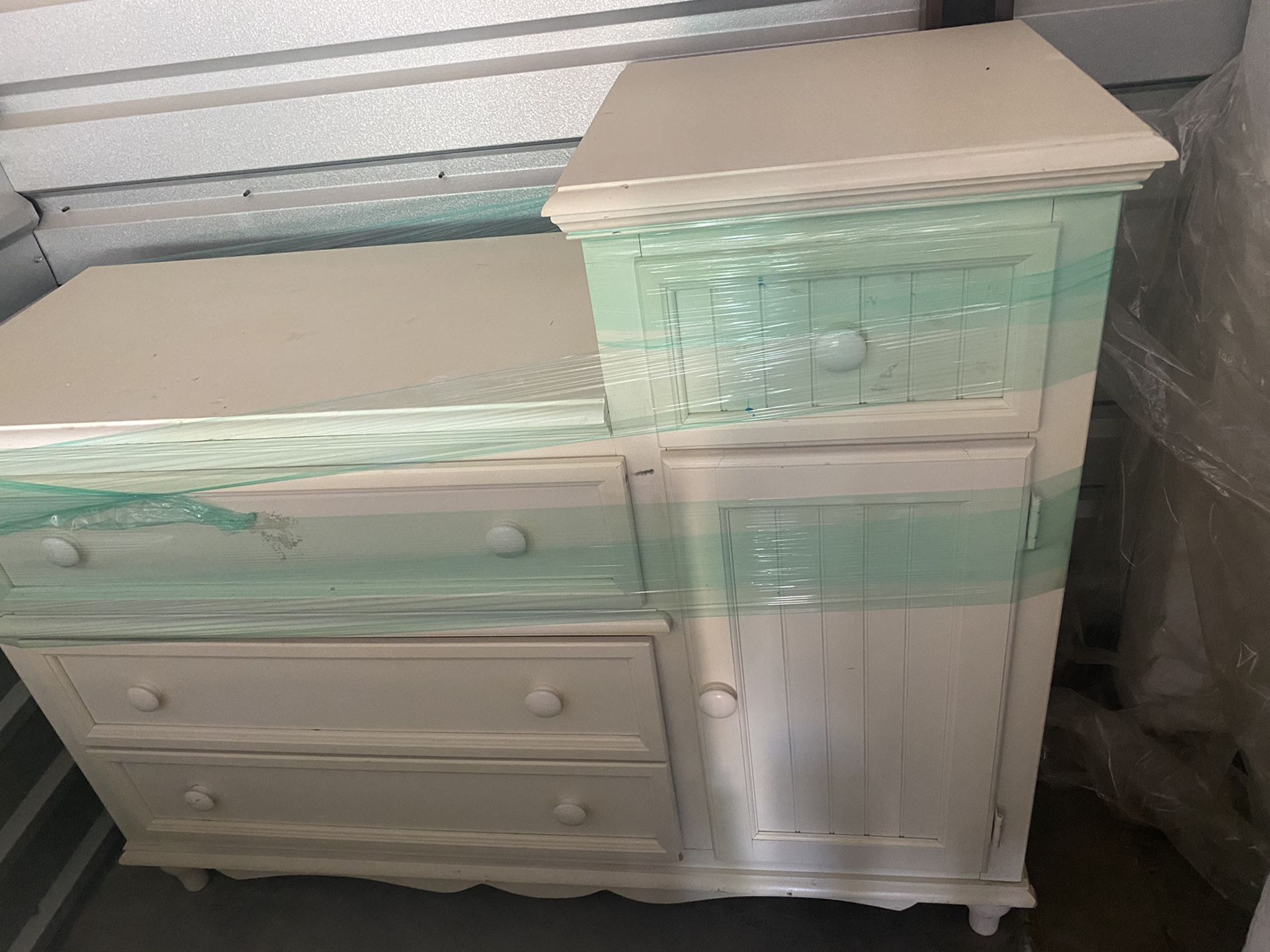 White Beadboard Changing Table