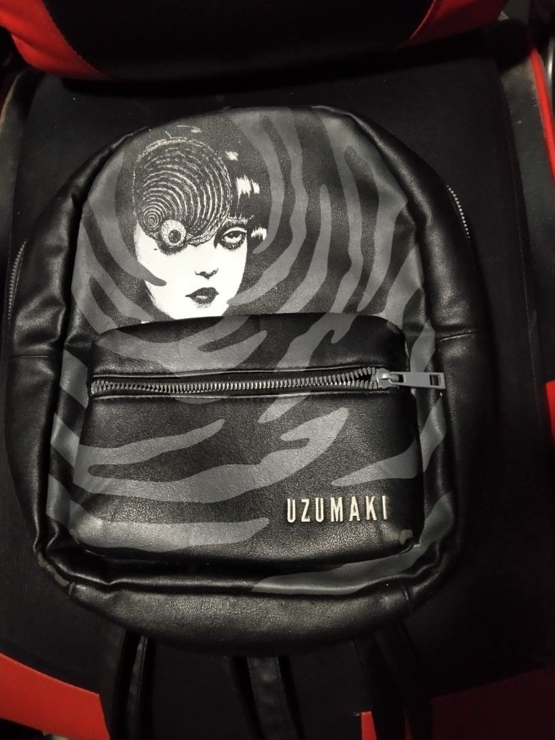 Uzumaki Black Leather Anime Gothic Style Backpack