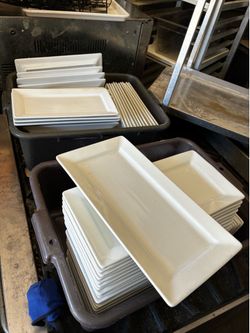Rectangular 12”x6”  porcelain plate lot of 74
