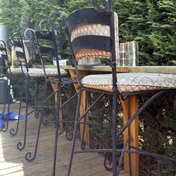 Metal wrought iron bar stools
