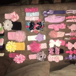 Baby girl headbands, Clips, Hair Ties ETC
