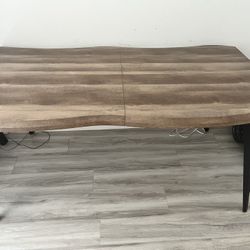 63" Rectangle Live Edge Wooden Dining Table for 6 for Dining Room, Kitchen, Restaurant