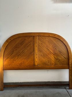 Solid Oak Sunburst headboard for Cal King bed