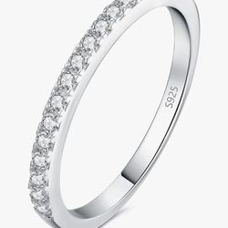Sterling Silver Moissanite Ring Size 7