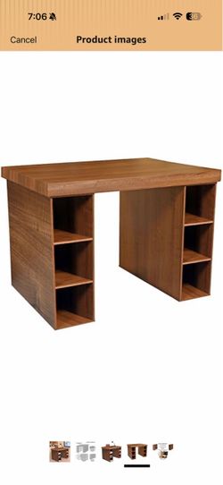Venture Horizon Project Center Desk with Two 3-Bin Cabinets - Walnut