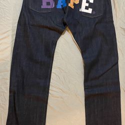 A Bathing Ape Bape XL Men’s 38 Jeans Japan Human Made (Early Nigo Days) (New Never Worn) (Rare Collectors Item) Retail $400+