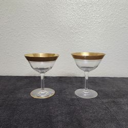 Tiffin-Franciscan Rambled Rose (Stem 13633) 5"Champagne Pattern:rambler Rose Clear 1930s To 1940s