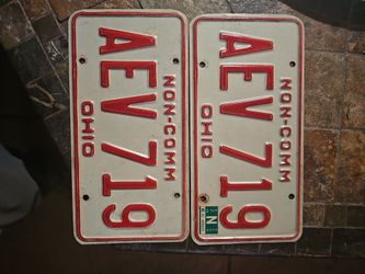 Vintage 1970's non-comm Ohio pair plates