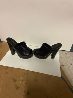 Blake Scott Black Platform Mule Heels