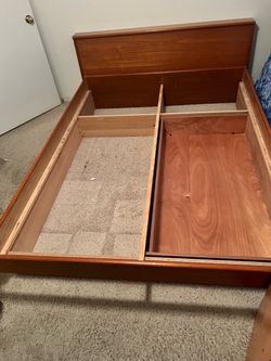 Queen bed frame with drawer optional mattress
