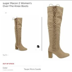 Taupe Micro Suede Over-the-Knee Boots $50