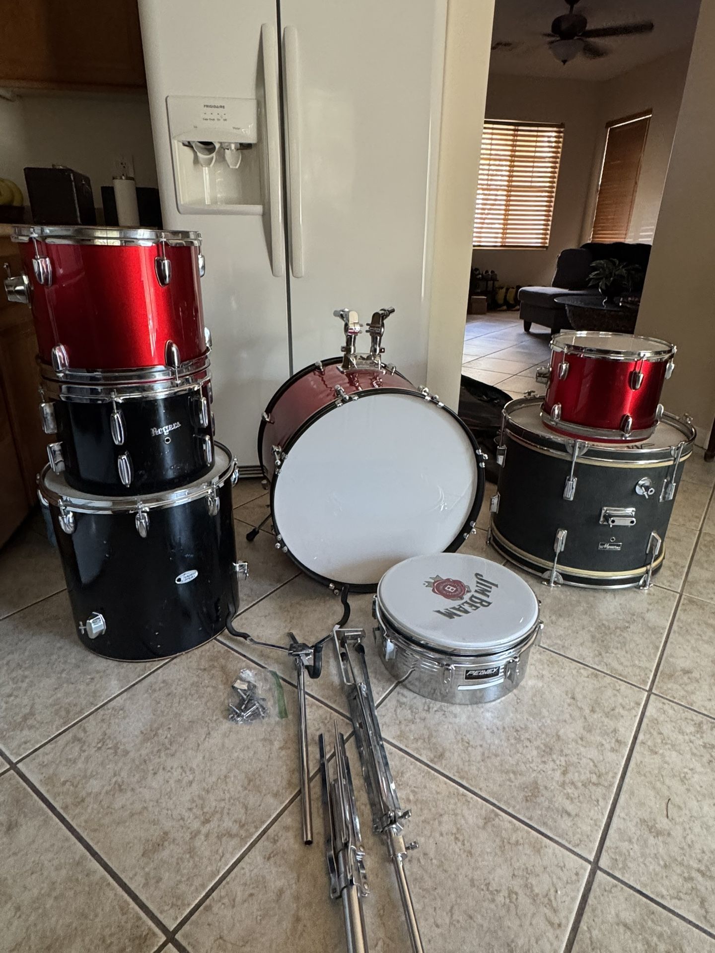 7 Piece Drum Set w Travel Bags