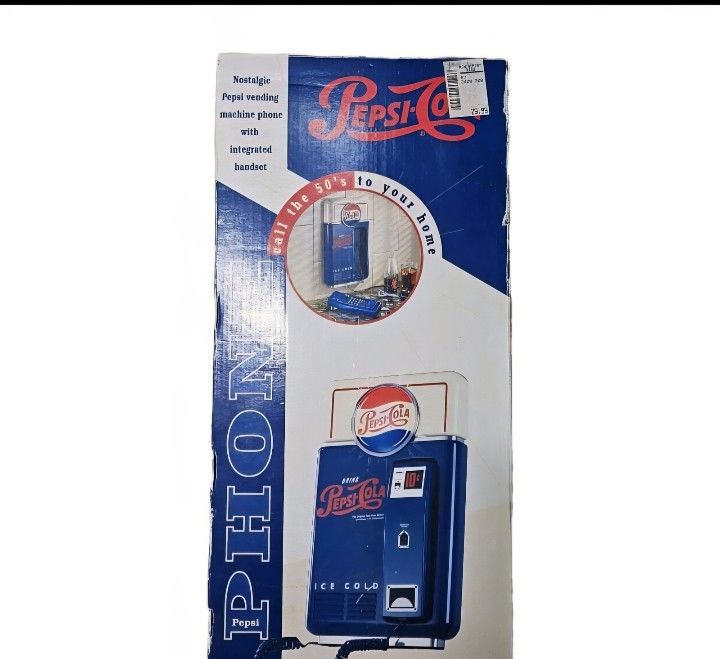 Vintage 1995 NOS Pepsi Cola Wall Vending Machine Phone Telephone Land Line/Box