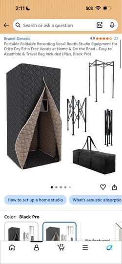 Portable Foldable Recording Vocal Booth with Travel Bag