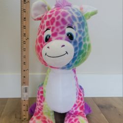 Large rainbow zebra plush stuffed animal