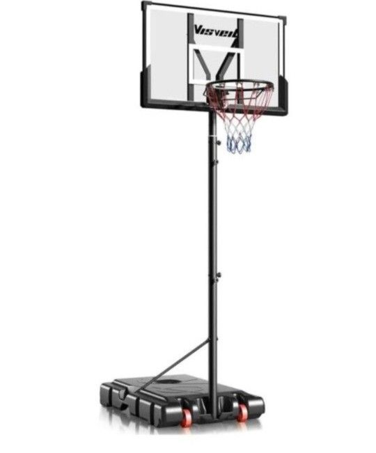 Visveil Basketball Hoop,Portable Basketball Hoop System for Outdoor, Adjustable Height 5.7-10ft